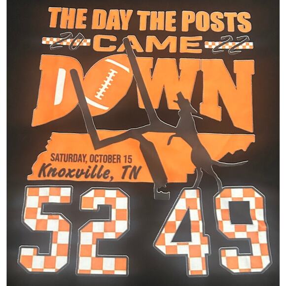 Tennessee Volunteers 'The Day the Posts Came Down' T-Shirt - S46 - Picture 2 of 4